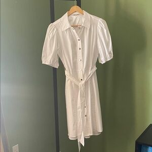Classic White Button-Up Dress